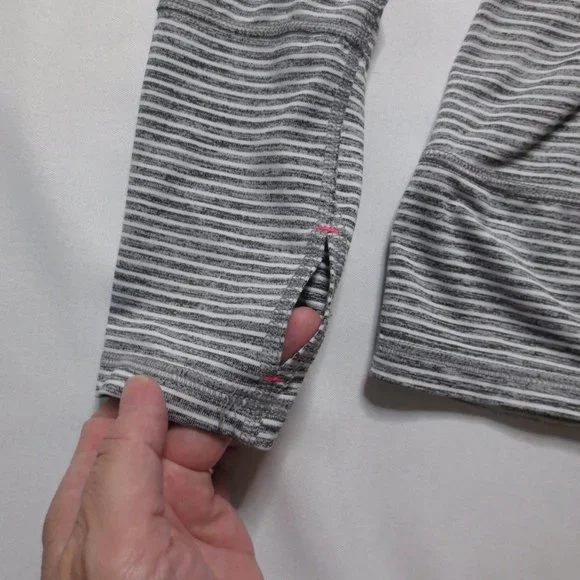 4/$14 LUKKA womens STRIPED gray WHITE pink JACKET lightweight HOODIE SIZE MED - Picture 3 of 12